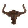 Cast Iron Steer Wall Hooks - Set of 2