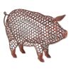 Open Geometric Frame Metal Pig Sculpture