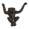 Cast Iron Monkey Wall Hooks - Set of 2