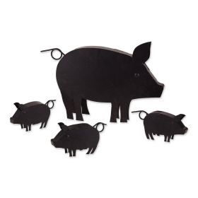 Pig and Piglets Metal Garden Sculpture Set