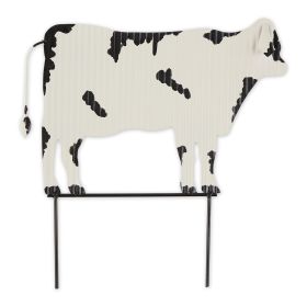 Corrugated Metal Garden Stake - Cow