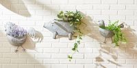 Galvanized Metal Wall Planter - Rooster