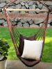 Dark Brown Recycled Cotton Garden Swing Chair