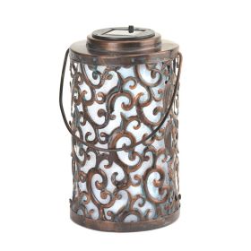 Iron Swirls Solar Garden Lantern