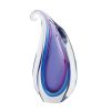 Teardrop Art Glass Vase with Curl - Purple