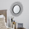 Metal Geometric Wall Mirror - Black