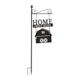 Home Sweet Home Iron Garden Stake with Barn