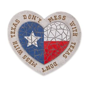 Don't Mess With Texas Cement Heart-Shaped Stepping Stone