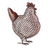 Open Geometric Frame Metal Chicken Sculpture