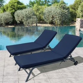 Outdoor Lounge Chair Cushion Replacement Patio Funiture Seat Cushion Chaise Lounge Cushion, NAVY BLUE