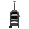 Outdoor Wood Fired Pizza Oven with Pizza Stone; Pizza Peel; Grill Rack; and Waterproof Cover for Backyard and Camping