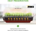 iPower Heating Seed Starter Germination Kit Seedling Propagation Tray with Heater and 5in Vented Humidity Dome, 1-Pack, Black&Transparent