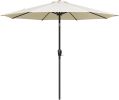 Simple Deluxe 9ft Outdoor Market Table Patio Umbrella with Button Tilt; Crank and 8 Sturdy Ribs for Garden; Beige