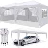 10x20 EZ Pop Up Canopy Outdoor Portable Party Folding Tent with 6 Removable Sidewalls + Carry Bag + 4pcs Weight Bag