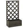 Garden Trellis Planter Gray 19.7"x9.8"x35.4" Solid Firwood