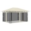 Gazebo with Mosquito Net 13.1'x9.8'x9' Cream 0.6 oz/ft²