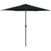 Outdoor Parasol with Aluminum Pole 106.3"x96.9" Black