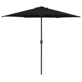 Outdoor Parasol with Aluminum Pole 106.3"x96.9" Black