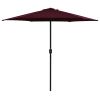 Outdoor Parasol with Aluminum Pole 106.3"x96.9" Bordeaux Red