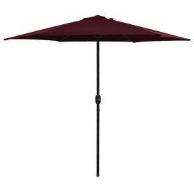 Outdoor Parasol with Aluminum Pole 106.3"x96.9" Bordeaux Red