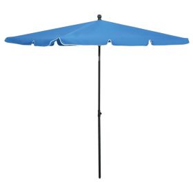 Garden Parasol with Pole 82.7"x55.1" Azure Blue