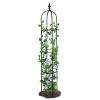 6.2ft Garden Obelisk Trellis; Lightweight Rustproof Plastic Coated Metal Tall Tower Trellis Stand