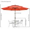 11Ft 3-Tiers Patio Umbrella Orange