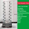 Home Garden Vertical Hydroponic Grow System Kit 7 Layers 56 Holes Aeroponics Twin Towers with Wheel for Strawberry Lettuce Herb