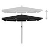 Garden Parasol with Pole 82.7"x55.1" Black