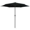 Outdoor Parasol with Aluminum Pole 106.3"x96.9" Black