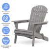 Wood Lounge Patio Chair for Garden Outdoor Wooden Folding Adirondack Chair Set of 2 Solid Cedar Wood Lounge Patio Chair for Garden; Lawn; Backyard;