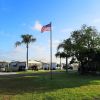 30 ft Al Flag Pole w/ US Flag and Ball