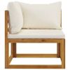 2-seater Patio Bench with Cream White Cushions