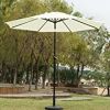 Simple Deluxe 9ft Outdoor Market Table Patio Umbrella with Button Tilt; Crank and 8 Sturdy Ribs for Garden; Beige