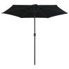 Outdoor Parasol with Aluminum Pole 106.3"x96.9" Black