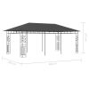 Gazebo with Mosquito Net 19.7'x9.8'x9' Anthracite