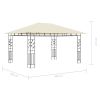 Gazebo with Mosquito Net 13.1'x9.8'x9' Cream 0.6 oz/ft²