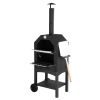 Outdoor Wood Fired Pizza Oven with Pizza Stone; Pizza Peel; Grill Rack; and Waterproof Cover for Backyard and Camping