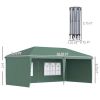 10' x 20' Pop Up Canopy party Tent with 4 Sidewalls , Green -AS