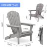 Wood Lounge Patio Chair for Garden Outdoor Wooden Folding Adirondack Chair Set of 2 Solid Cedar Wood Lounge Patio Chair for Garden; Lawn; Backyard;