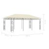 Gazebo with Mosquito Net 19.7'x9.8'x9' Cream