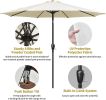 Simple Deluxe 9ft Outdoor Market Table Patio Umbrella with Button Tilt; Crank and 8 Sturdy Ribs for Garden; Beige