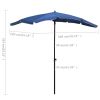 Garden Parasol with Pole 78.7"x51.2" Azure Blue