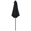 Outdoor Parasol with Aluminum Pole 106.3"x96.9" Black