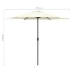 Outdoor Parasol with Aluminum Pole 106.3"x96.9" Sand White