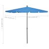 Garden Parasol with Pole 82.7"x55.1" Azure Blue