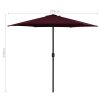 Outdoor Parasol with Aluminum Pole 106.3"x96.9" Bordeaux Red