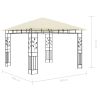 Gazebo with Mosquito Net 9.8'x9.8'x9' Cream 0.6 oz/ft²