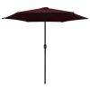 Outdoor Parasol with Aluminum Pole 106.3"x96.9" Bordeaux Red