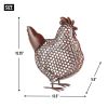 Open Geometric Frame Metal Chicken Sculpture